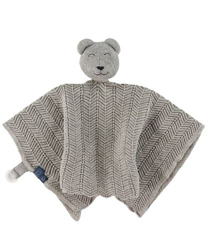 Smallstuff Nusseklud - 35x35 cm - Gråmeleret m. Bamse