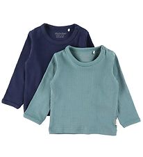 Minymo Bluse - Rib - 2-pak - Goblin Blue Minymo Bluse - Rib - 2-pak - Goblin Blue