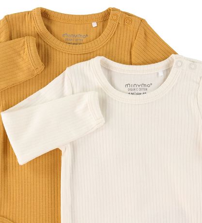 Minymo Bodyer l/æ - Rib - 2-pak - Amber Gold Minymo Bodyer l/æ - Rib - 2-pak - Amber Gold