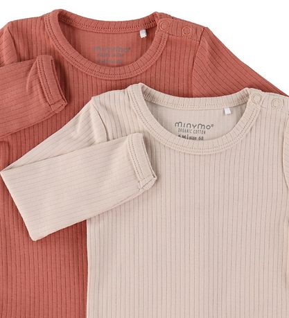 Minymo Body l/ä - Rib - 2-pack - Kanjon Rose