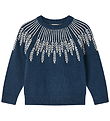 Fliink Bluse - Strik - Alon - Leaf - Insignia Blue Fliink Bluse - Strik - Alon - Leaf - Insignia Blue