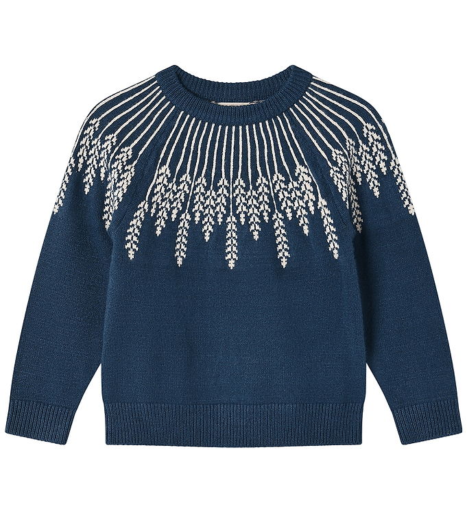 Fliink Bluse - Strik - Alon - Leaf - Insignia Blue
