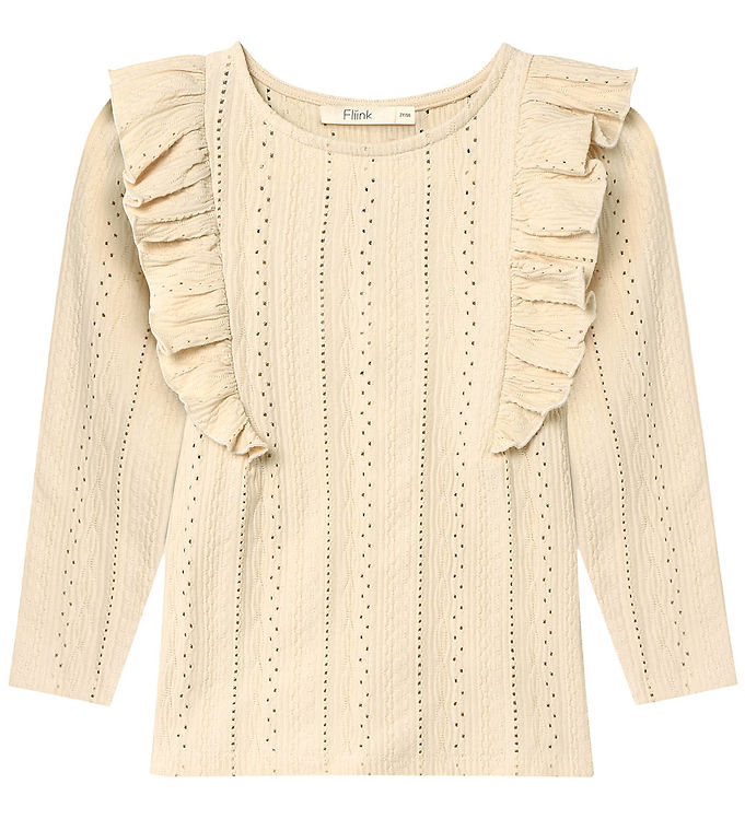 Fliink Bluse - Gabby - Sandshell m. Hulmønster