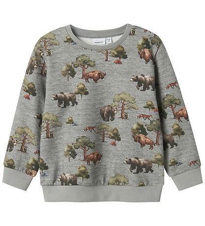 Name It Sweatshirt - NmmOlin - Grey Melange Name It Sweatshirt - NmmOlin - Grey Melange