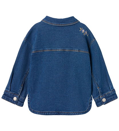 Name It Denimjakke - NmfKara - Dark Blue Denim/Flower Name It Denimjakke - NmfKara - Dark Blue Denim/Flower