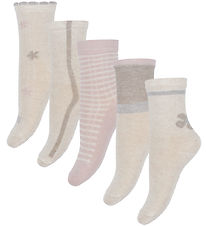 Minymo Strømper - 5-pak - Shell m. Mønster Minymo Strømper - 5-pak - Shell m. Mønster