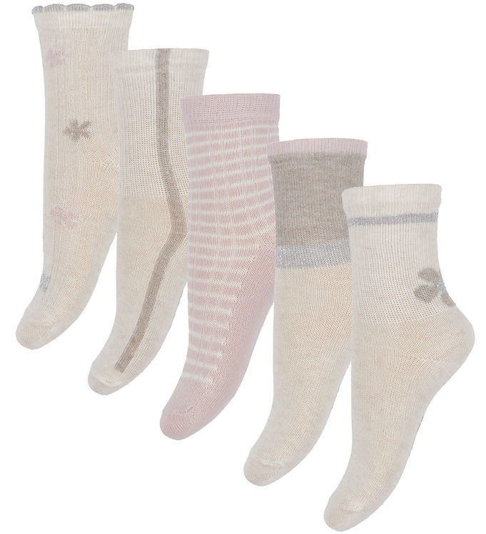 Minymo Strømper - 5-pak - Shell m. Mønster