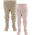 Minymo Strømpebukser - 2-pak - Shell/beige m. Sløjfer Minymo Strømpebukser - 2-pak - Shell/beige m. Sløjfer