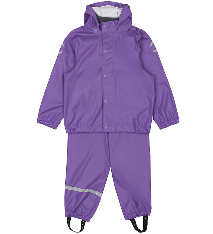 Mikk-Line Regntøj m. Seler - PU - Deep Lavender