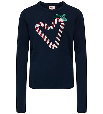 Kids Only Bluse - Strik - KogXmas - Naval Academy/Candy Heart Kids Only Bluse - Strik - KogXmas - Naval Academy/Candy Heart