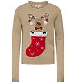 Kids Only Bluse - Strik - KogXmas - Humus/Christmas Sock Kids Only Bluse - Strik - KogXmas - Humus/Christmas Sock