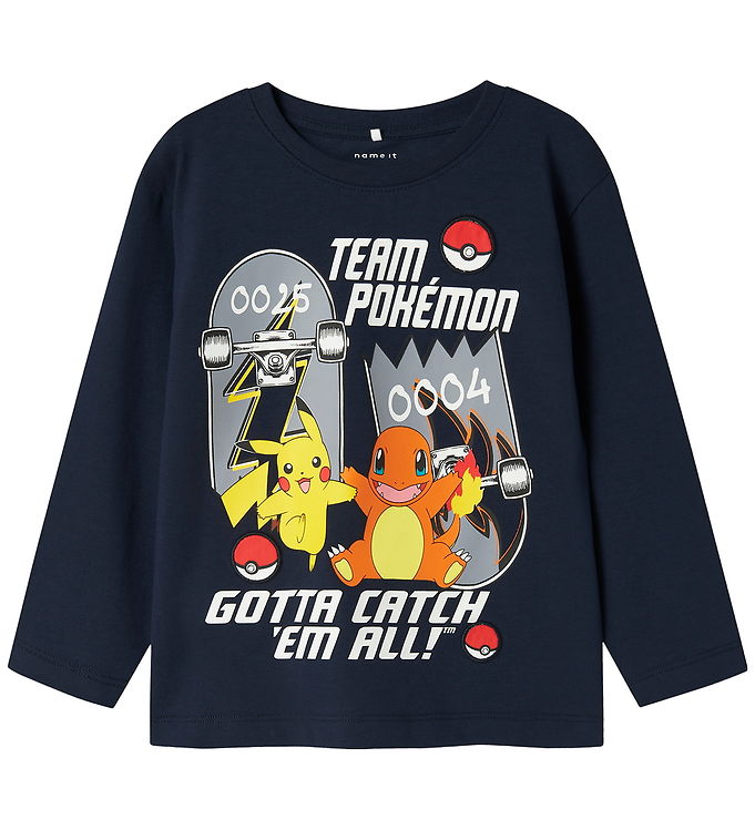 Name It Mini Bluse Navy Blazer Med Pokémon Print - Str. 2y 92cm