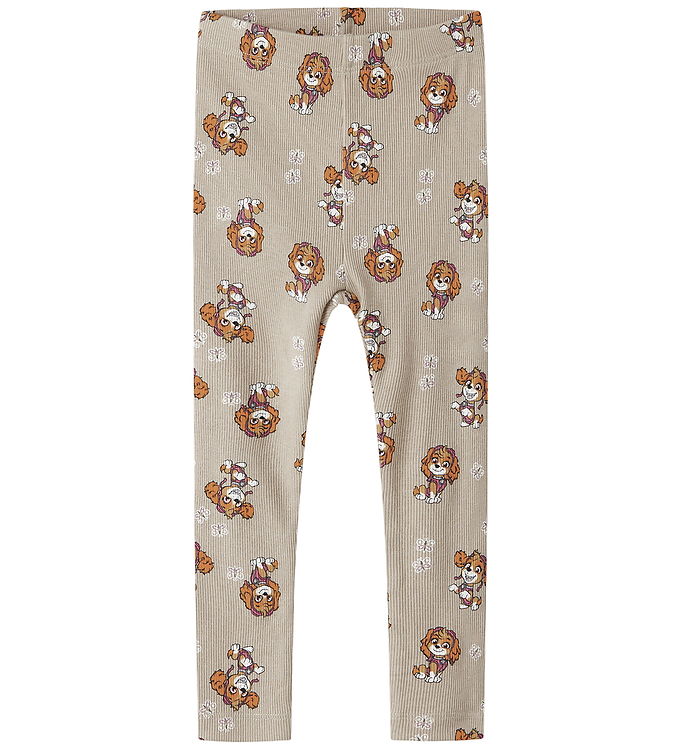 Name It Mini Leggings Island Fossil Med Paw Patrol Print - Str. 2y 92cm