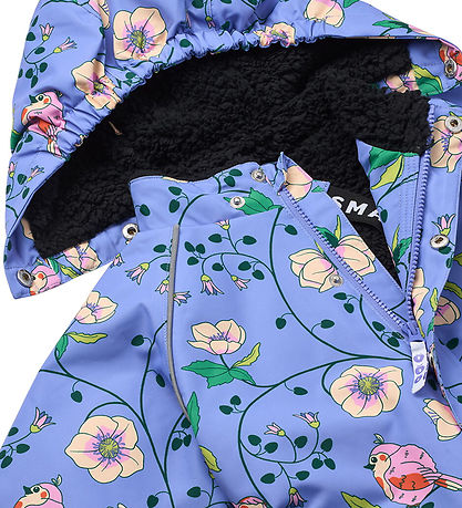 Småfolk Vinterjakke - Purple Delight m. Fugle/Blomster Småfolk Vinterjakke - Purple Delight m. Fugle/Blomster