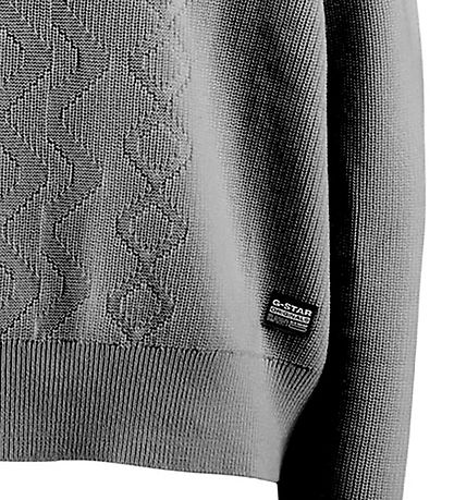 G-Star RAW Bluse - Uld/Bomuld - Cropped - Wild Dove m. Mønster