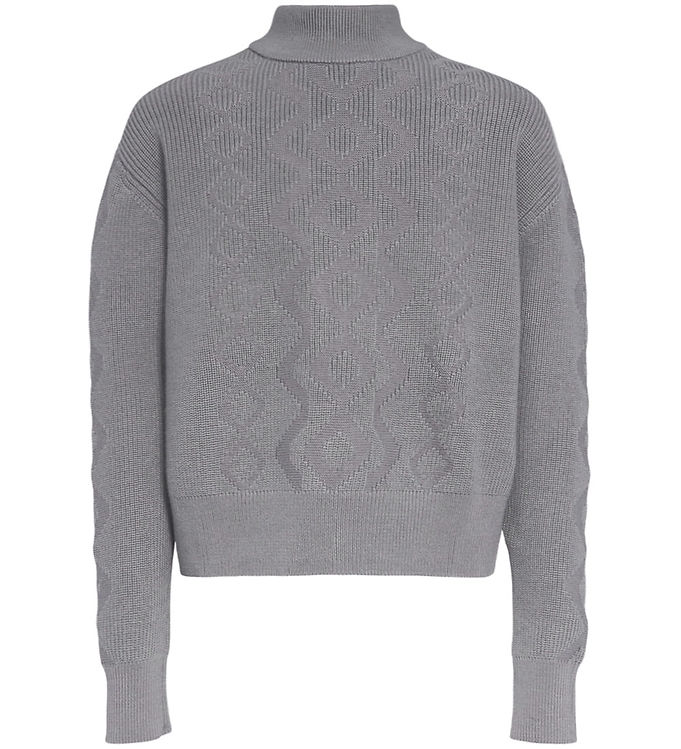 G-Star RAW Bluse - Uld/Bomuld - Cropped - Wild Dove m. Mønster