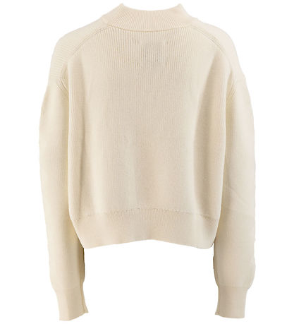 G-Star RAW Bluse -  Uld/Bomuld - Cropped - Milk