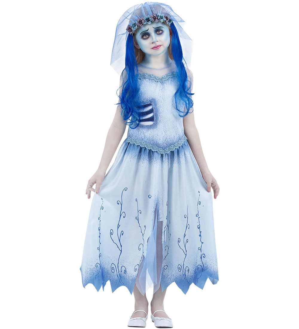 Smiffys Kostüm - Corpse Bride - Emily - Blau - Smiffys - 7-9 Jahre (122-134) - Kostüme
