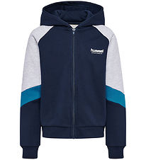 Hummel Hættetrøje - hmlJR - m. Lynlås - Dress Blues Hummel Hættetrøje - hmlJR - m. Lynlås - Dress Blues