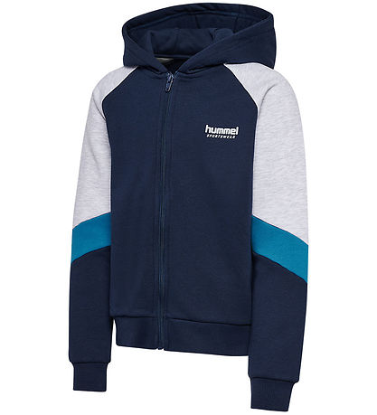 Hummel Hættetrøje - hmlJR - m. Lynlås - Dress Blues Hummel Hættetrøje - hmlJR - m. Lynlås - Dress Blues