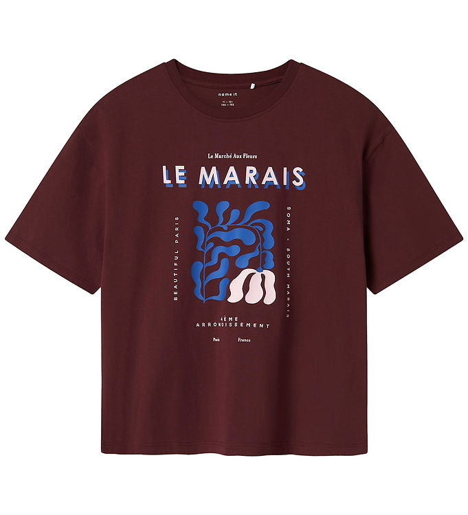 Name It T-shirt Sassafras Med Le Marais Print - Str.    9-10y 134/140cm