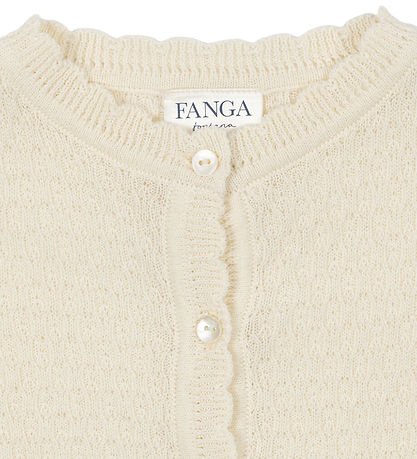 Fanga Fontana Cardigan - Strik - Venti Pointelle - Antique White Fanga Fontana Cardigan - Strik - Venti Pointelle - Antique White