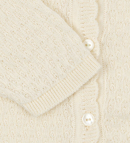 Fanga Fontana Cardigan - Strik - Venti Pointelle - Antique White Fanga Fontana Cardigan - Strik - Venti Pointelle - Antique White