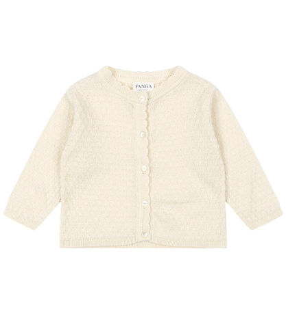 Fanga Fontana Cardigan - Strik - Venti Pointelle - Antique White Fanga Fontana Cardigan - Strik - Venti Pointelle - Antique White