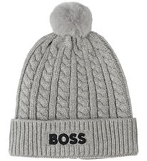 BOSS Hue - Strik - Gråmeleret m. Kvast