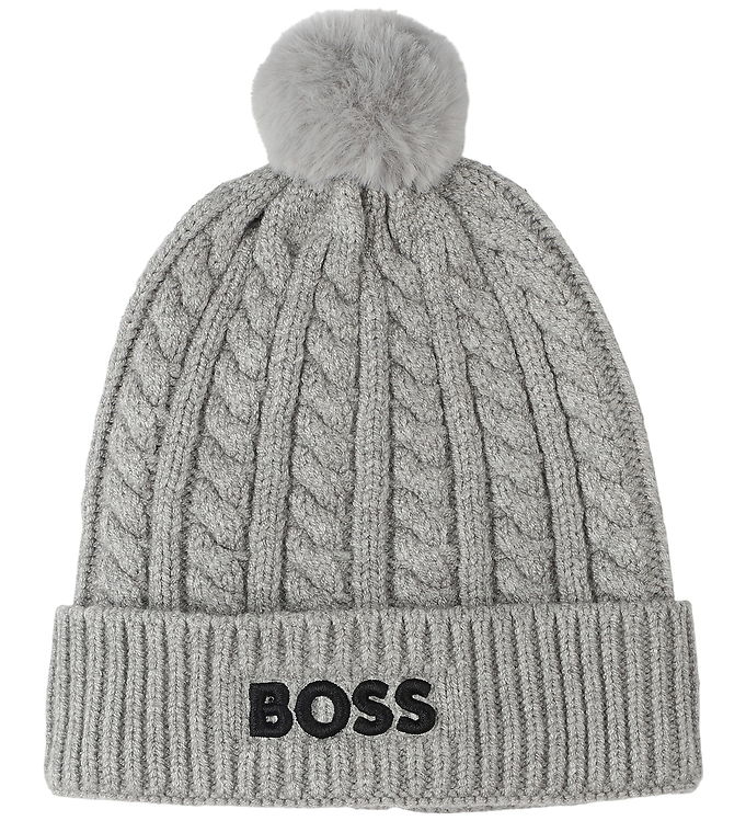 BOSS Hue - Strik - Gråmeleret m. Kvast