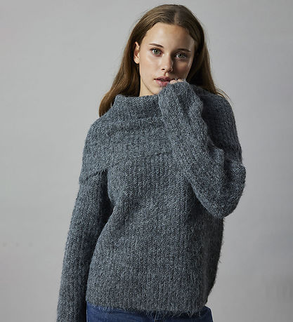 LMTD Bluse - Strik - NlfNulo - Dark Grey Melange