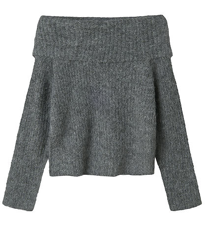 LMTD Bluse - Strik - NlfNulo - Dark Grey Melange LMTD Bluse - Strik - NlfNulo - Dark Grey Melange