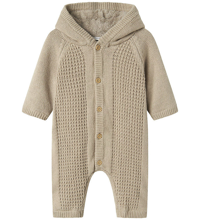 Name It Strikket Køredragt Island Fossil Med Hætte - Str. 1m 56cm