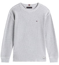 Tommy Hilfiger Bluse - Strik - Lysegråmeleret Tommy Hilfiger Bluse - Strik - Lysegråmeleret