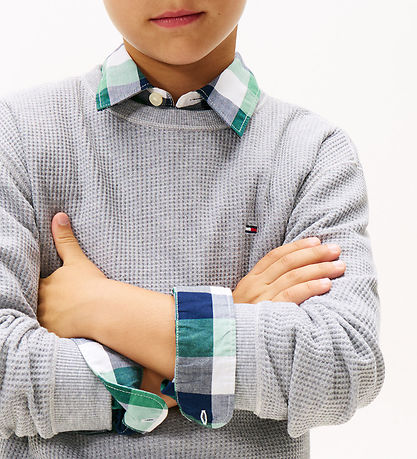 Tommy Hilfiger Bluse - Strik - Lysegråmeleret