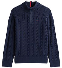 Tommy Hilfiger Bluse m. Lynlås - Dark Night Navy Tommy Hilfiger Bluse m. Lynlås - Dark Night Navy