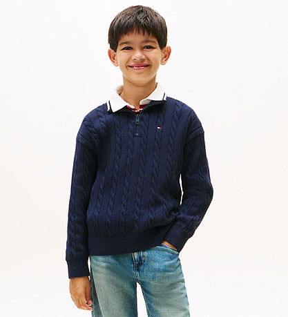 Tommy Hilfiger Bluse m. Lynlås - Dark Night Navy Tommy Hilfiger Bluse m. Lynlås - Dark Night Navy