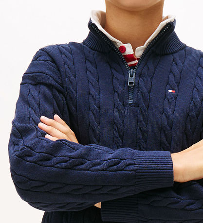 Tommy Hilfiger Bluse m. Lynlås - Dark Night Navy Tommy Hilfiger Bluse m. Lynlås - Dark Night Navy