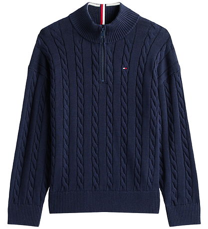 Tommy Hilfiger Bluse m. Lynlås - Dark Night Navy Tommy Hilfiger Bluse m. Lynlås - Dark Night Navy