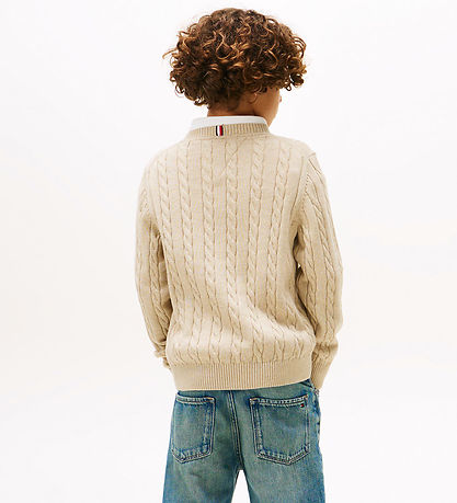 Tommy Hilfiger Bluse - Strik - Malted Milk Heather Tommy Hilfiger Bluse - Strik - Malted Milk Heather