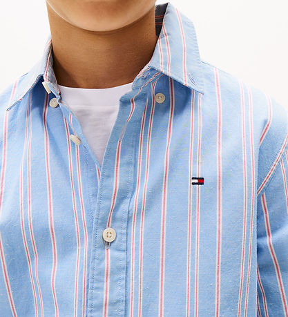 Tommy Hilfiger Shirt - Cloudy Blue w. White/Red