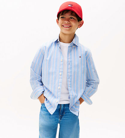 Tommy Hilfiger Shirt - Cloudy Blue w. White/Red