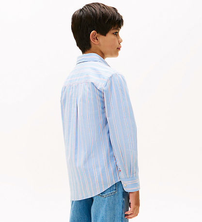 Tommy Hilfiger Skjorte - Cloudy Blue m. Hvid/Rød Tommy Hilfiger Skjorte - Cloudy Blue m. Hvid/Rød