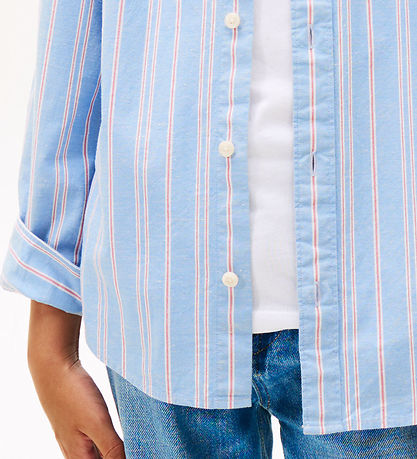 Tommy Hilfiger Skjorte - Cloudy Blue m. Hvid/Rød Tommy Hilfiger Skjorte - Cloudy Blue m. Hvid/Rød