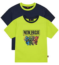 LEGO® Wear Ninjago T-shirt - 2-pak - LwTaffy - Blå/Grøn LEGO® Wear Ninjago T-shirt - 2-pak - LwTaffy - Blå/Grøn