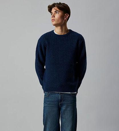 LMTD Bluse - Strik - NlmKave - Navy Blazer