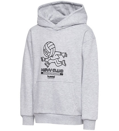 Hummel Hættetrøje - HmlJR - Headball - Light Grey Melange Hummel Hættetrøje - HmlJR - Headball - Light Grey Melange