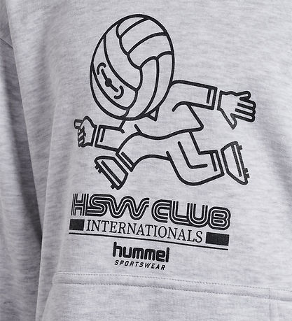 Hummel Hættetrøje - HmlJR - Headball - Light Grey Melange Hummel Hættetrøje - HmlJR - Headball - Light Grey Melange