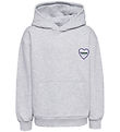 Hummel Hættetrøje - HmlJR - Heartfield - Light Grey Melange Hummel Hættetrøje - HmlJR - Heartfield - Light Grey Melange