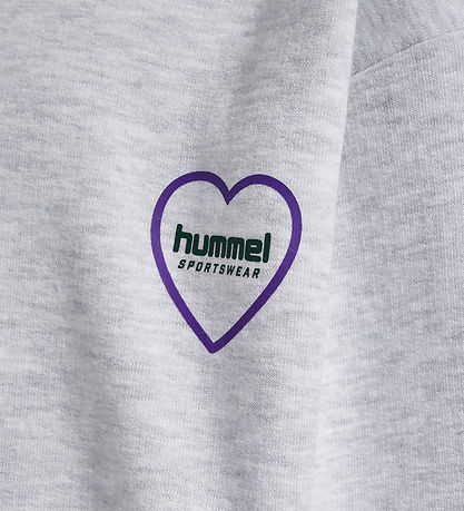 Hummel Hættetrøje - HmlJR - Heartfield - Light Grey Melange Hummel Hættetrøje - HmlJR - Heartfield - Light Grey Melange